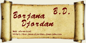 Borjana Đordan vizit kartica